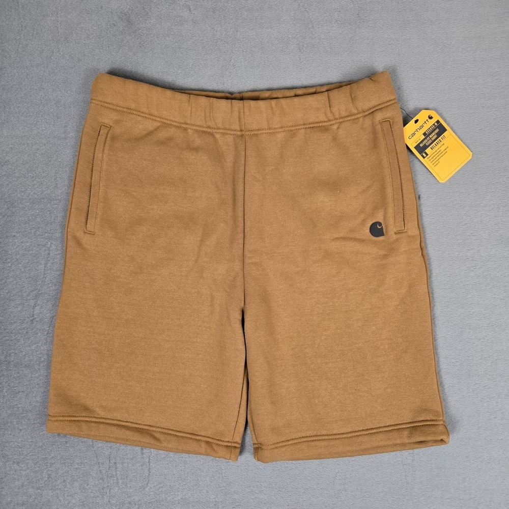 Carhartt Sweatshorts Mens Large Relaxed Midweight Fleece Brown BS5840-M NWT